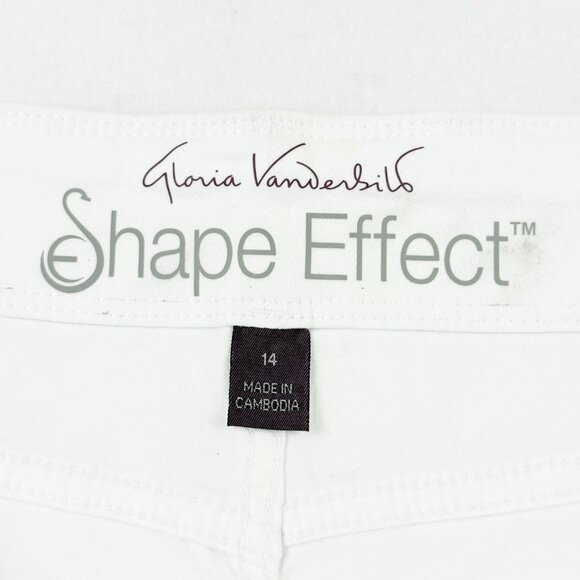 Gloria Vanderbilt Women's Shape Effect Tummy Sculp White Culotte Pants Size 14 - Picture 7 of 11